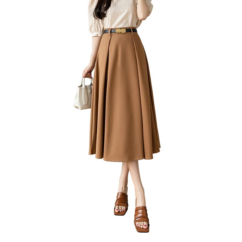 a high-Waisted, Form-Fitting A-line Umbrella Skirt Suitable for Women's Daily Work