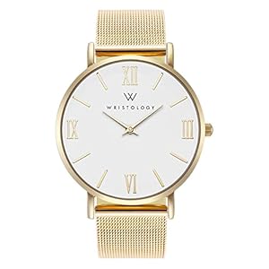 Wristology 29 Options – Maxi Leather Band Roman Numerals Boyfriend Watch – Interchangeable Genuine Leather Strap – Large Easy to Read Analog Face for Women or Men