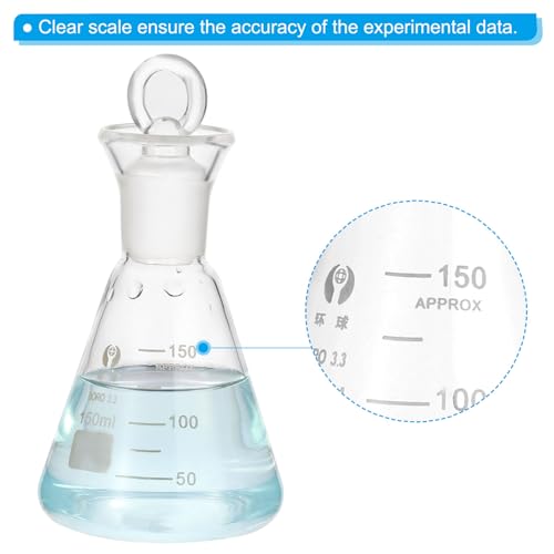 Fiole Erlenmeyer de haute précision 150ml en verre borosilicaté durable