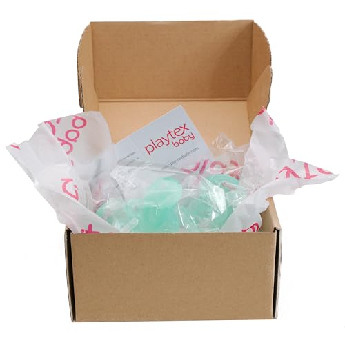 Image of Playtex Baby Binky Orthodontic Pacifier with Air Comfort Shield, Medical Grade Silicone, Newborn Size, Mint Green, 3 Count