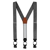 Trafalgar Men's Rowan Geometric Pattern Silk Button End Braces (Suspenders), Black