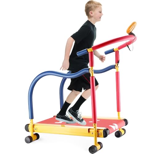 Toddler Indoor Treadmill with Incline, LED Monitor & Handle