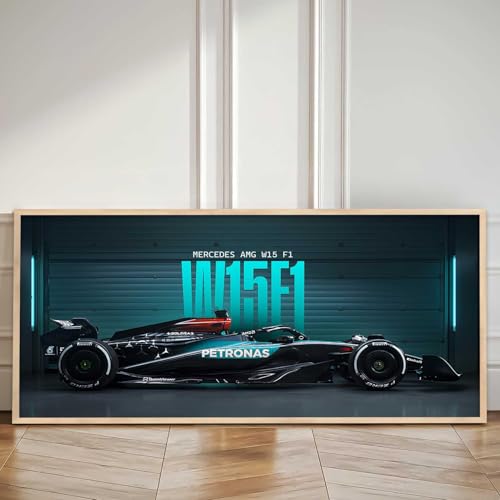 Image of kotart Big Mercedes Formula 1 Car Framed Posters Gift Items for Boys Room Wall Decoration Bedroom Living Room Office Studio Decor | Car Poster Frame for Wall Decor Set Of 1 Size (13 x 25 inch)