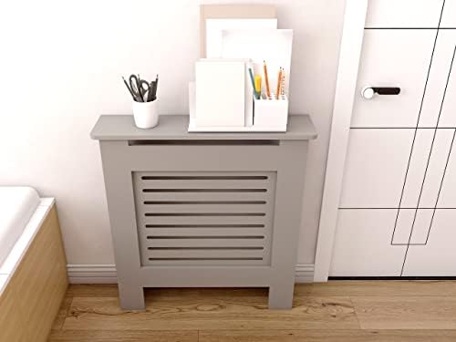 MZM Monsoors Radiator Cover, Cabinet MDF Horizontal Modern Design Gloss Black Decorative for Living Room Dining Room Bedroom (Small 78x19x82 cm, Gloss Black Horizontal)