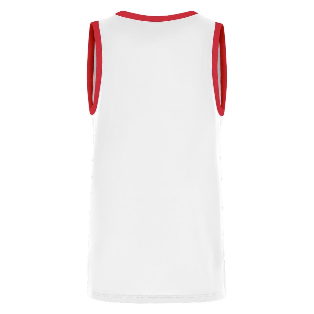 Nike Mens Team25 Basketball Stock Jersey - White/University Red Shirt Uomo