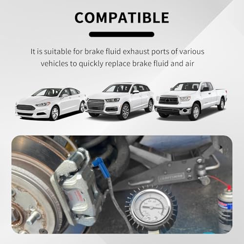 Image of 5PCS Brake Bleeder Kit Connector,Brake Fluid Bleeder Kit Bleeding Adapter Joint for Quick Brake Fluid /Air Changes,Brake Bleeder Hose Connector Fit Brake Bleeder Bottle,Vacuum Brake Bleeder (Blue)