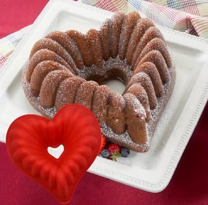 KANDID Heart Shaped Silicone Cake Mold, High-Temperature Resistant, Easy Release, for Weddings, Christmas, Valentine's Day, Mother's Day