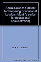 Social science content for preparing educational leaders 0675091217 Book Cover