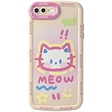 Mouzor Cute Phone Case Compatible with iPhone 7 Plus, Kitty Cat iPhone 8 Plus Cases Girly Animals Cartoon Soft Touch TPU Heavy Duty Protection Bumper Cover for Girls Kids Women