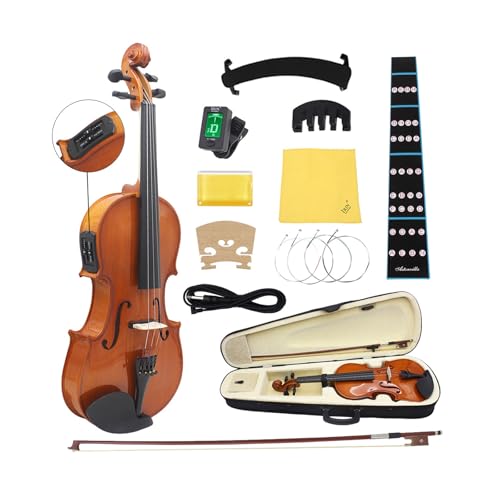 Violon acoustique 4/4 bois durable avec accessoires, le cadeau idéal pour s'initier au violon