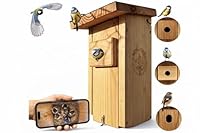 Hochwertiger Nistkasten inklusive Kamera | Live Stream | PEFC® zertifiziertem Massivholz | Brutkasten | Kamera Vogelhaus mit 3m Stromkabel | Geschenkidee Garten