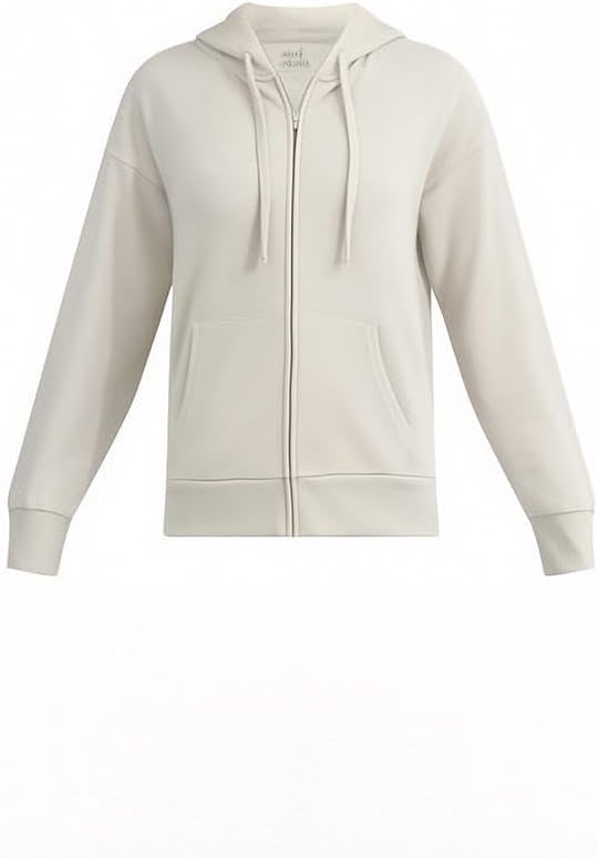 Women's Zip Up Hoodie (US, Alpha, Small, Regular, Regular, Beige)