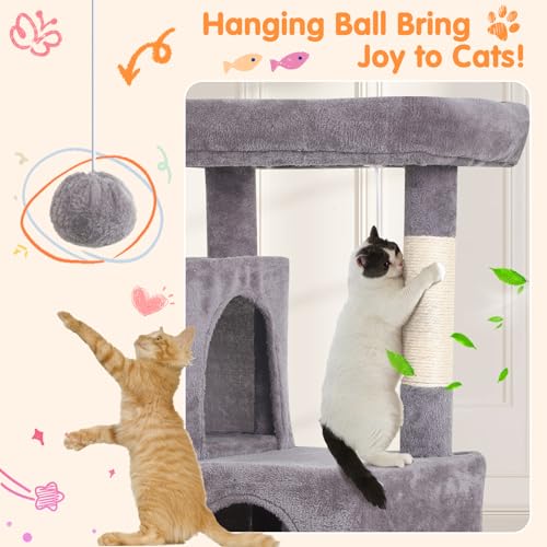 Árbol para gatos con rascador y dos pisos 36 pulgadas miniatura 4