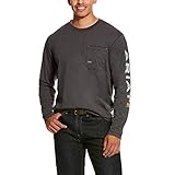 ARIAT Playera de manga larga con logotipo de Rebar para hombre - - XX-Large Alto