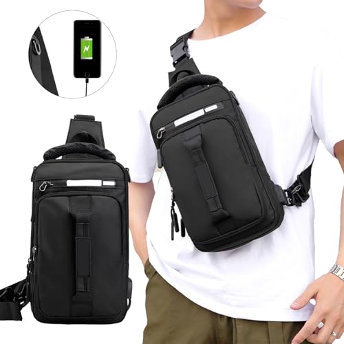 Hiking Backpack, Shoulder Bag, Crossbody Bag, Men & Women, Chest Daypack with Earphone Hole, Suitable for Camping, Trip3