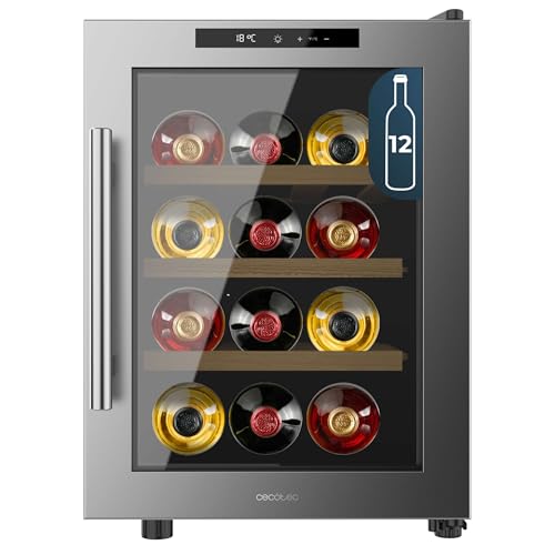 Cecotec Vinoteca Bolero GrandSommelier 1255 CoolWood E, Capacidad 12 Botellas,...