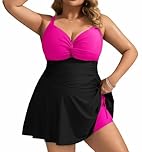 Hanna Nikole Women's Plus Size Swimming Costume One-Piece Swimsuit Women V-Neck with High Waist Swimsuit Beach Tankini 26 Plus Sizes