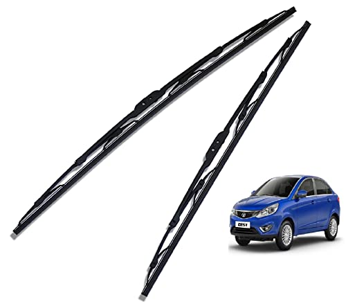 Image of Euro Care Metal Type Wiper Blade Compatibility with TATA Zest Windshield Car Wiper Blade Size D-24,P-14