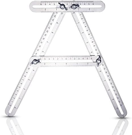 Multi Angle Measurement Tool Premium Stainless Steel 4 Sided Professional Ruler | Level Angleizer Measuring Template Ideal for Drawing, Carpenters, Craftsmens, Woodworkers, Builders, Handymen and DIY
