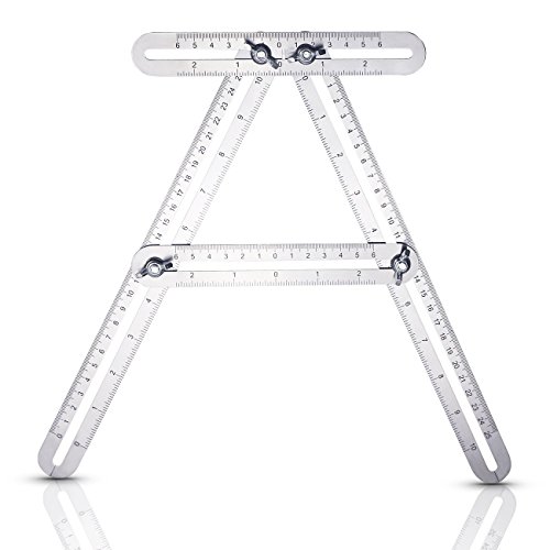 Multi Angle Measurement Tool Premium Stainless Steel 4 Sided Professional Ruler | Level Angleizer Measuring Template Ideal for Drawing, Carpenters, Craftsmens, Woodworkers, Builders, Handymen and DIY