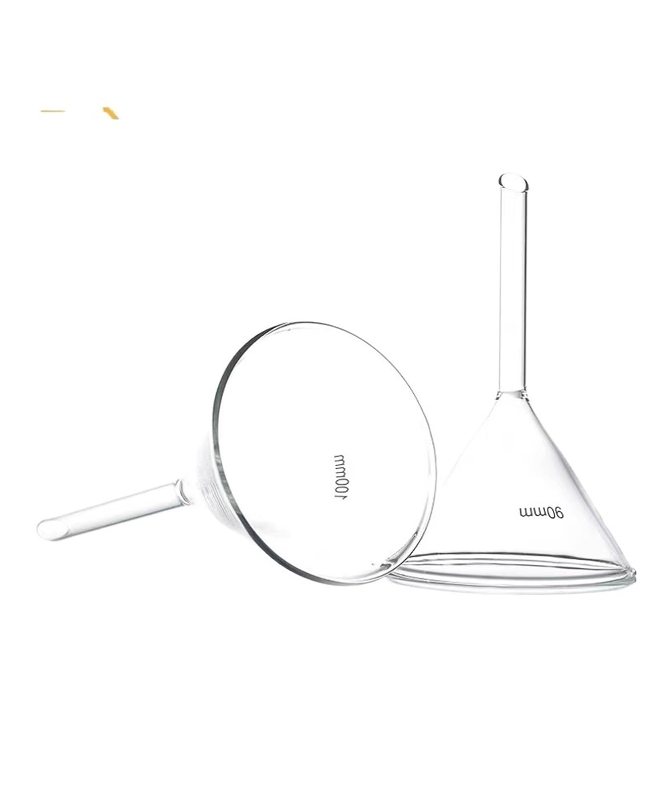 Embudo de Vidrio Triangular de Laboratorio - Embudo de Vidrio de borosilicato Grueso for Equipos de Laboratorio(100mm 2pcs)