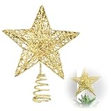 Estrella Dorado en la Copa del árbol, Accesorio de la Copa del árbol de Navidad, Estrella De Navidad Brillante, para el Abeto