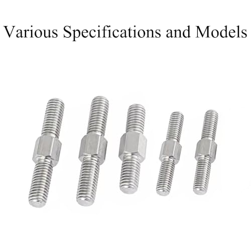 4 Stück Edelstahl 304 Sechskantkopf Bolzenstangen mit Doppeltem Ende, Links/Rechts Gewindestangen mit Doppeltem Ende Gewindestangen Bolzen, M6 x 60mm