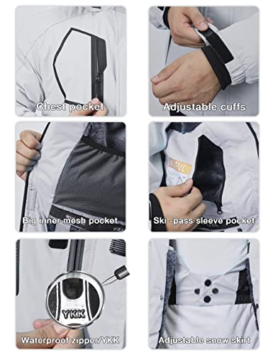 Wulful Men's Waterproof Ski Jacket Warm Winter Snow Coat Mountain Windbreaker Hooded Raincoat #TOP4