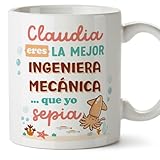 MUGFFINS Tazas Personalizadas para INGENIERA MECANICA mujer - En Español - Mejor que yo Sepia - 11 oz / 330 ml - Regalo Personalizable original y divertido