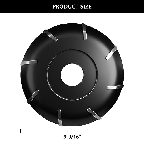 CSOOM Upgraded 3-9/16” (90mm) 8-Teeth Wood Turbo Carving Disc Set, for Polishing and Grinding, Wood Grinding Wheel ,with a Extra Spanner and Two Spacers, Universal for Most Angle Grinders