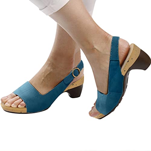 Black Sandals Women Dressy, Women's Walking Sandal Closed Toe Round Toe Hollowed Out Thick Sole Breathable Beach Sandals