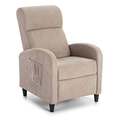 VS Venta-stock Sillón reclinable Malcom Color Vison, Sillón Relax con Reposapiés, Sistema de Apertura Push, Compacto, 2 Posiciones de Tumbada y Posición Cero, Butaca Salón Reclinable hasta 160º