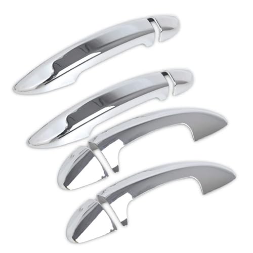Rinkteea Silver Exterior Car Door Handle For Vw Passat Cc 2009-2016 Chrome Carbon Fiber Car Door Handle Cover Trim Styling Accessories(Silver)