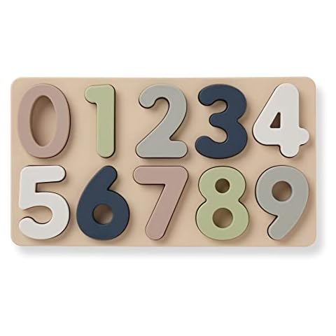 Ali+Oli Baby Soft Silicone Number Puzzle Toys for Toddlers (11 Piece Set) Toddler or Baby Girl & Boy Neutral Baby Toys - Montessori Learning Puzzle Silicone Number Shape Sorter Toy Cover