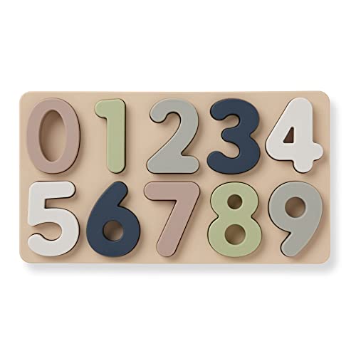 Image of Ali+Oli Baby Soft Silicone Number Puzzle Toys for Toddlers (11 Piece Set) - Montessori Learning Puzzle - Silicone Number Shape Sorter Toy