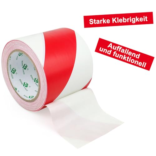 BOMEI PACK 100 mm x 33 m taśma ostrzegawcza ostrzegawcza taśma ostrzegawcza ostrzegawcza z PCW samoprzylepna taśma ostrzegawcza do znakowania ostrzegawczego i oznaczania podłogi