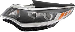 Evan Fischer Headlight Assembly Compatible with 2016-2018 Kia Optima Halogen USA Built Driver Side