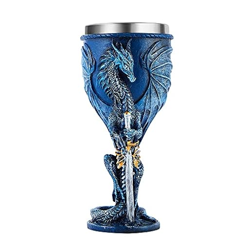 OTARTUDE Copa medieval de dragón azul de acero inoxidable con diseño de calabozos y dragones de regalo, cáliz de vino de 210 ml (dragón espada azul) | Ya disponible en tu tienda friki favorita! En mundofriki.es! OTARTUDE Copa medieval de dragón azul de acero inoxidable con diseño de calabozos y dragones de regalo, cáliz de vino de 210 ml (dragón espada azul) | Ya disponible en tu tienda friki favorita! En mundofriki.es!