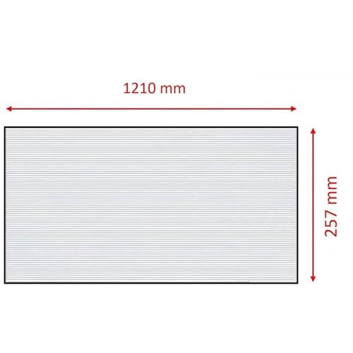 10 Hohlkammerstegplatten aus Polycarbonat, Dicke 4 mm, 121 x 27,5 cm, Klar