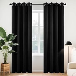Joydeco Blackout Curtains for Bedroom 84 Inch – Black Out Curtains with Grommets Thermal Insulated Room Darkening Light Blocking, Noise Reducing & Wrinkle-Free Drapes for Living Room Windows, 2 Panels