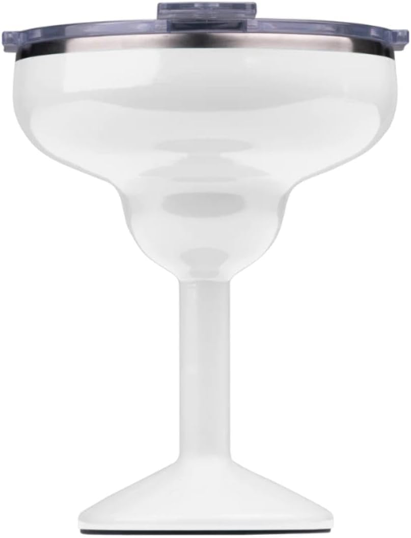 ORCARita' Insulated Metal Margarita Tumbler, Margarita Glass For Cocktails, Wine, Cold Drinks - Pearl Gloss