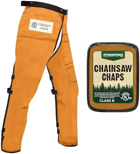 FORESTER Chainsaw Chaps, Apron Style, Orange 37"