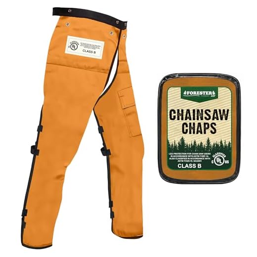 FORESTER Chainsaw Chaps for Men & Women | Apron Style Men's Chain Saw Chaps with Pocket & Adjustable Waist | Chainsaw Safety Equipment | Orange 37"