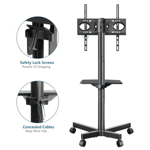 Soporte móvil para TV de 23 a 60 pulgadas Negro miniatura 5