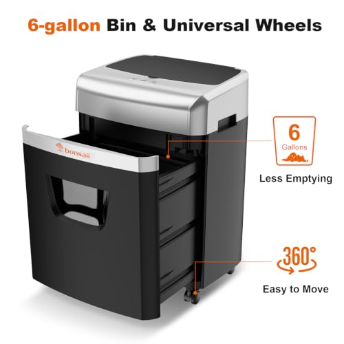 Image of Bonsaii 120-Sheet Autofeed Micro-Cut 30-Min Run Heavy Duty Paper Shredder