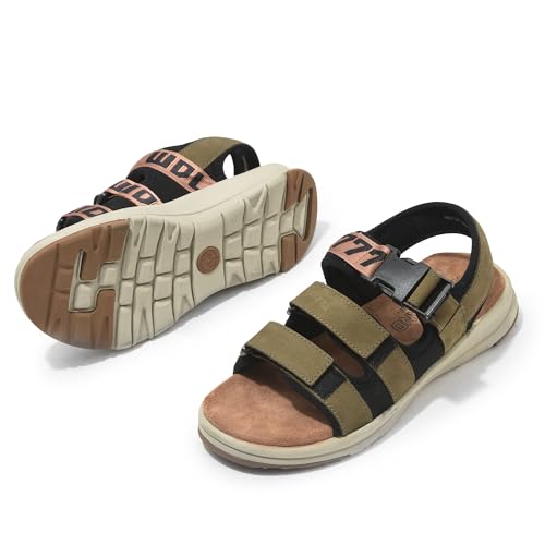 Image of Woodland Men Olive Green Sandal