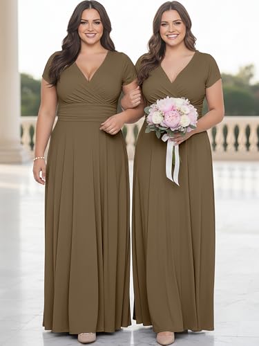 Image of KOH KOH Womens Sexy Cap Short Sleeve V-Neck Flowy Cocktail Gown