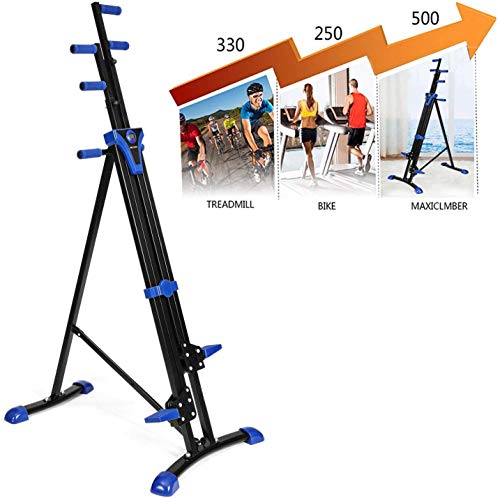 Hurbo Vertical Climber Home Gym Exercise Folding Climbing Machine Exercise Bike for Home Body Trainer Stepper Cardio Workout Training Non-Stick Grips Legs Arms Abs Calf(Black Blue)