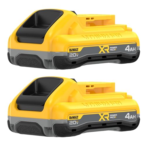 DEWALT 20V MAX Battery XR POWERPACK™ 4Ah Lithium Ion, 50% More Power, Dewalt Battery Compatible with 20V MAX Tools, 2 PK (DCB2104-2)
