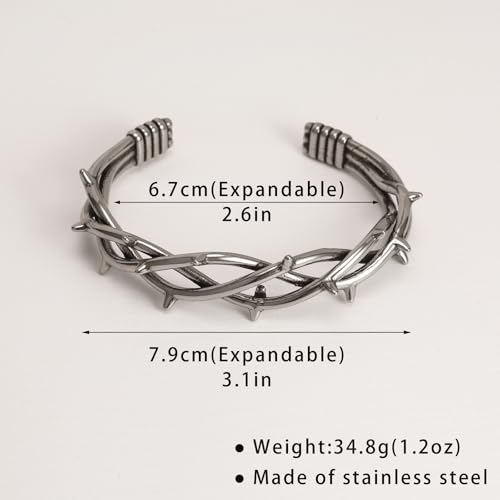 Pulsera de alambre con espinas para hombre miniatura 7